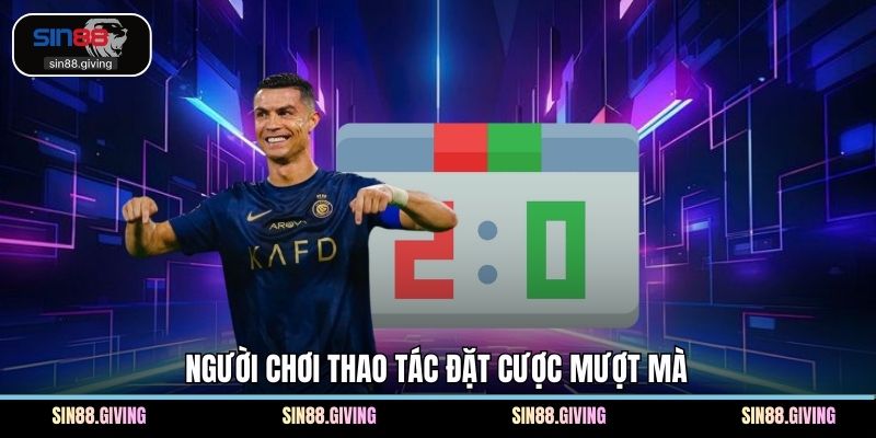 Người chơi thao tác đặt cược mượt mà